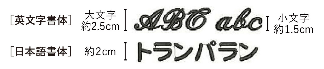 英文字4種類、日本語2種類の計6種類をご用意