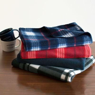 ひざ掛け 大判 フリースブランケット チェック 約70㎝×140