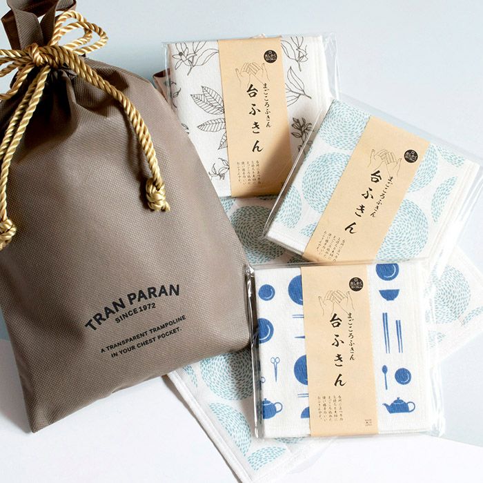 奈良県産蚊帳生地7枚重ねでつくったふきんのギフトセット