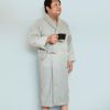 (お名前刺繍ギフト) 今治 ストライプ バスローブ ラッピング付 2Lサイズ