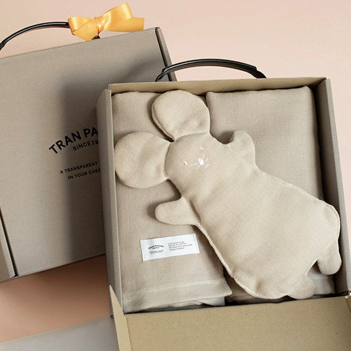 ねずみのにぎにぎとガーゼバスタオルのギフトセット